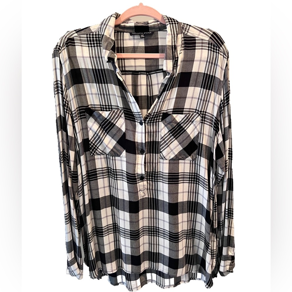 Saks Fifth Ave Plaid Button Down (Size: XL)